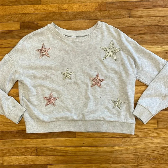 4/$25 Justice Star Crewneck Pullover Sweater Sweatshirt Size 18/20 - Picture 1 of 8